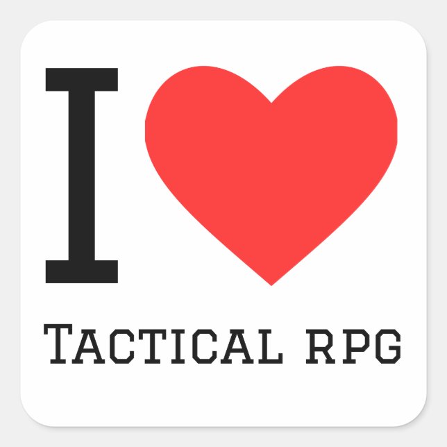Pegatina Cuadrada Me encanta el rpg táctico (Anverso)