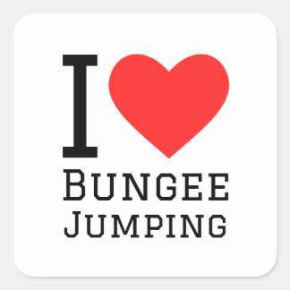 Pegatina Cuadrada Me encanta el salto de bungee