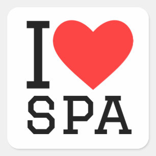 Pegatina Cuadrada Me encanta el spa
