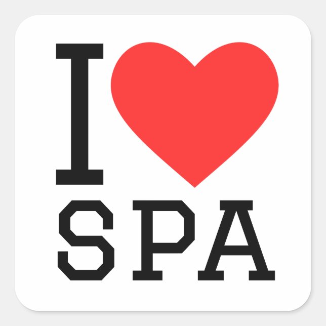 Pegatina Cuadrada Me encanta el spa (Anverso)