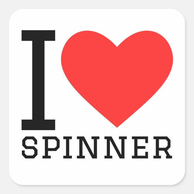 Pegatina Cuadrada Me encanta el spinner (Anverso)