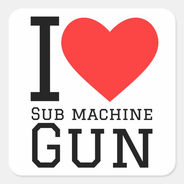 Pegatina Cuadrada Me encanta el subarma (Anverso)