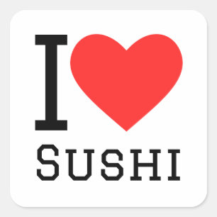 Pegatina Cuadrada Me encanta el sushi