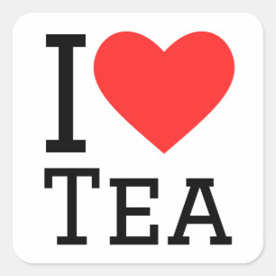 Pegatina Cuadrada Me encanta el té