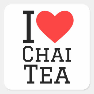 Pegatina Cuadrada Me encanta el té chai