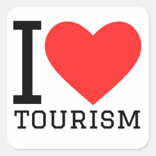 Pegatina Cuadrada Me encanta el turismo