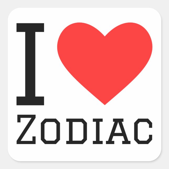Pegatina Cuadrada Me encanta el zodiac (Anverso)