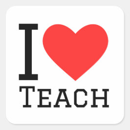 Pegatina Cuadrada Me encanta enseñar