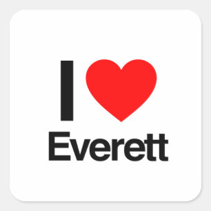 Pegatina Cuadrada me encanta everett