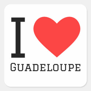 Pegatina Cuadrada Me encanta guadeloupe