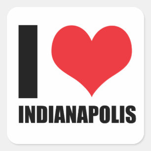 Pegatina Cuadrada Me encanta Indianápolis
