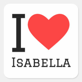 Pegatina Cuadrada Me encanta isabella