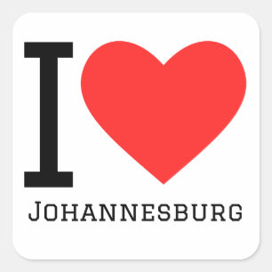 Pegatina Cuadrada Me encanta Johannesburgo