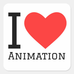 Pegatina Cuadrada Me encanta la animación