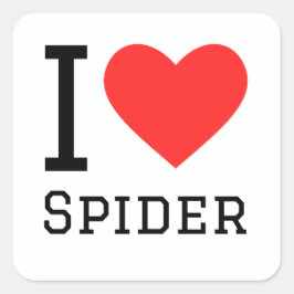 Pegatina Cuadrada Me encanta la araña