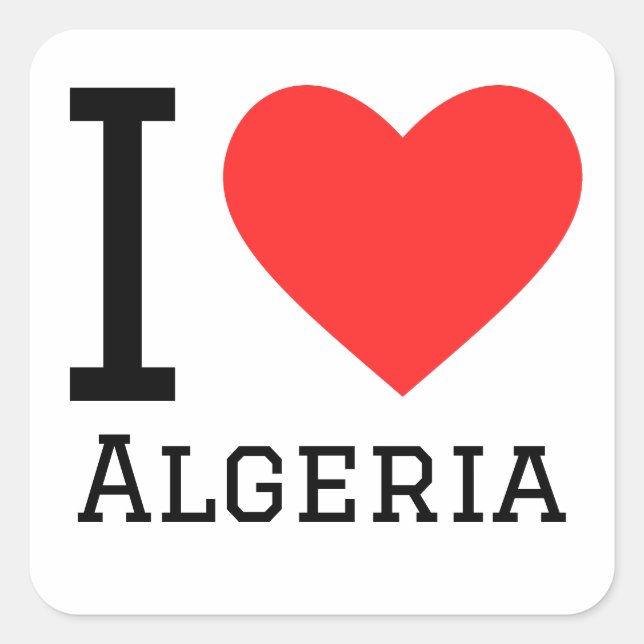 Pegatina Cuadrada Me encanta la argelia (Anverso)