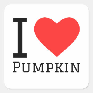 Pegatina Cuadrada Me encanta la calabaza