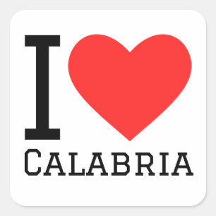 Pegatina Cuadrada Me encanta la calabria