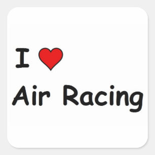 Pegatina Cuadrada Me encanta la Carreras aérea