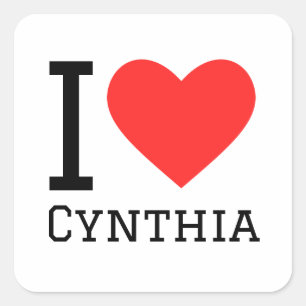 Pegatina Cuadrada Me encanta la cinthia
