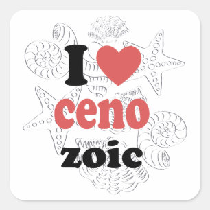 Pegatina Cuadrada Me encanta la cita graciosa del Cenozoico para los