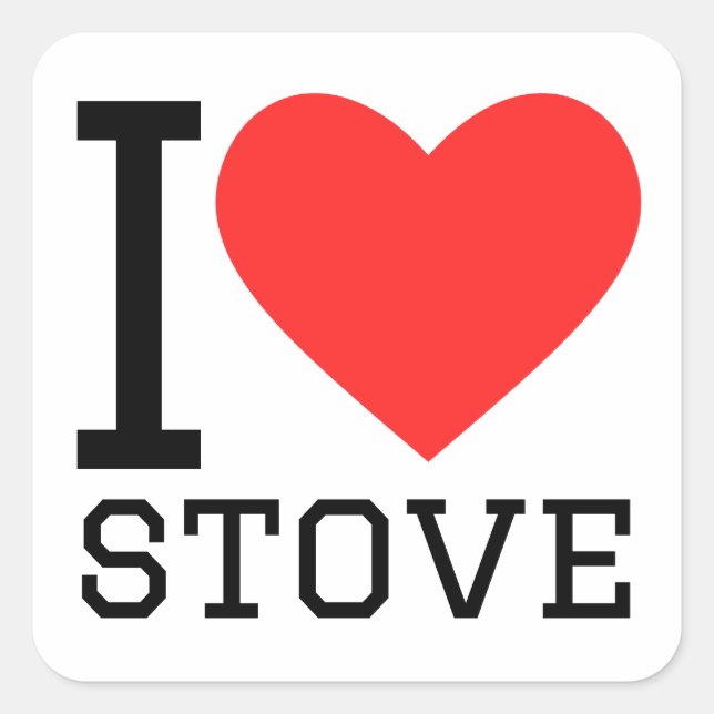 Pegatina Cuadrada Me encanta la cocina (Anverso)