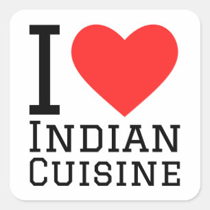 Pegatina Cuadrada Me encanta la cocina india
