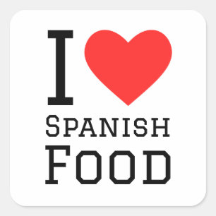 Pegatina Cuadrada Me encanta la comida española