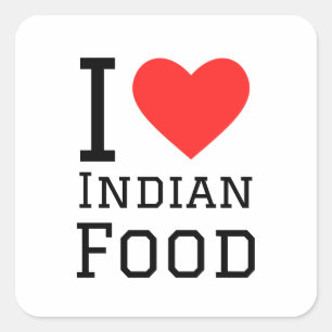 Pegatina Cuadrada Me encanta la comida india