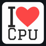 Pegatina Cuadrada Me encanta la cpu<br><div class="desc">Me encanta la cpu ,  para los amantes del reino animal</div>