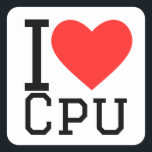 Pegatina Cuadrada Me encanta la cpu<br><div class="desc">Me encanta la cpu ,  para los amantes del reino animal</div>