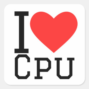 Pegatina Cuadrada Me encanta la cpu