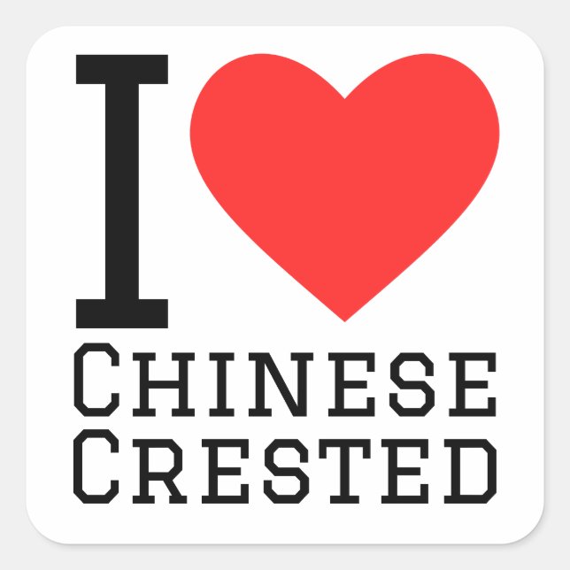 Pegatina Cuadrada Me encanta la creencia china (Anverso)