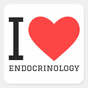 Pegatina Cuadrada Me encanta la endocrinología