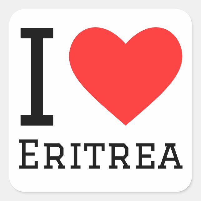 Pegatina Cuadrada Me encanta la eritrea (Anverso)