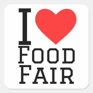 Pegatina Cuadrada Me encanta la feria de la comida