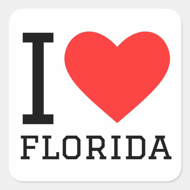 Pegatina Cuadrada Me encanta la florida (Anverso)