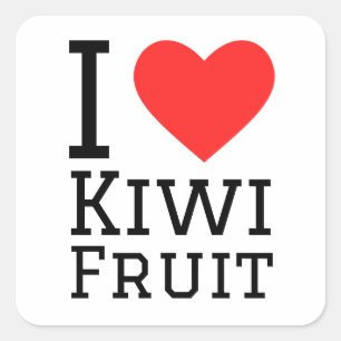 Pegatina Cuadrada Me encanta la fruta kiwi