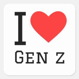 Pegatina Cuadrada Me encanta la gen z