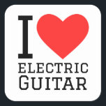 Pegatina Cuadrada Me encanta la guitarra eléctrica<br><div class="desc">Me encanta la guitarra eléctrica,  para los amantes de la música</div>