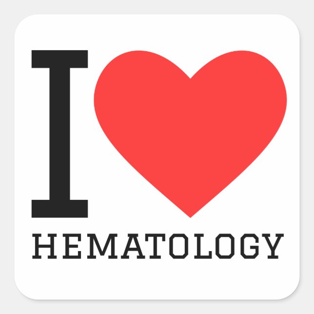 Pegatina Cuadrada Me encanta la hematología (Anverso)