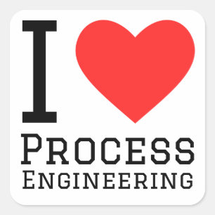 Pegatina Cuadrada Me encanta la ingeniería de procesos