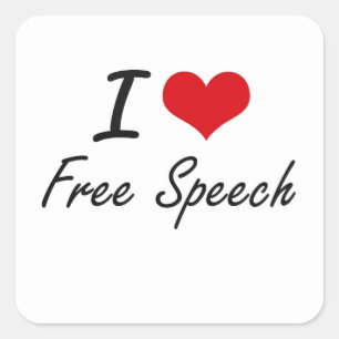 Pegatina Cuadrada Me encanta la libertad de expresión