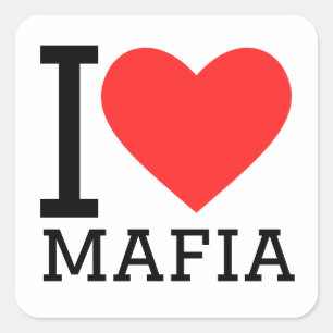 Pegatina Cuadrada Me encanta la mafia
