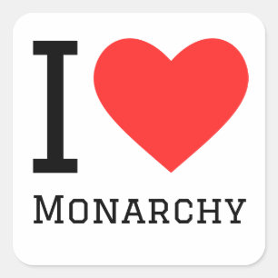 Pegatina Cuadrada Me encanta la monarquía