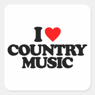 PEGATINA CUADRADA ME ENCANTA LA MÚSICA COUNTRY