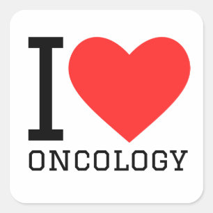 Pegatina Cuadrada Me encanta la oncología