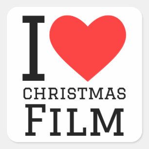 Pegatina Cuadrada Me encanta la película de Navidades