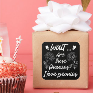 Pegatina Cuadrada Me Encanta La Peonies Corta Peony Flower Lover Hum