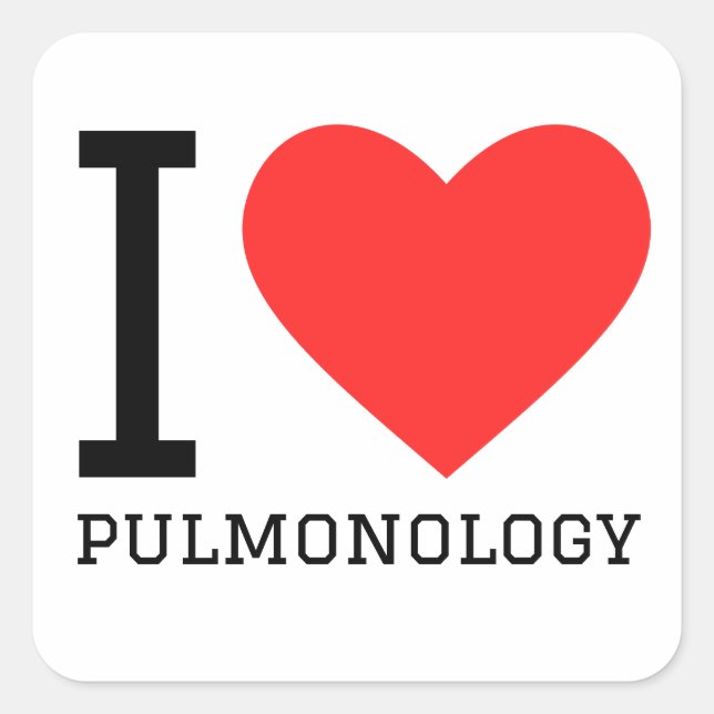Pegatina Cuadrada Me encanta la pulmonía (Anverso)